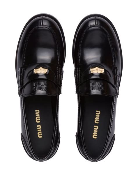 miu miu penny loafers